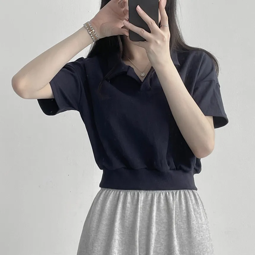 カラーネッククロップドTシャツ | lilisense | 詳細画像2