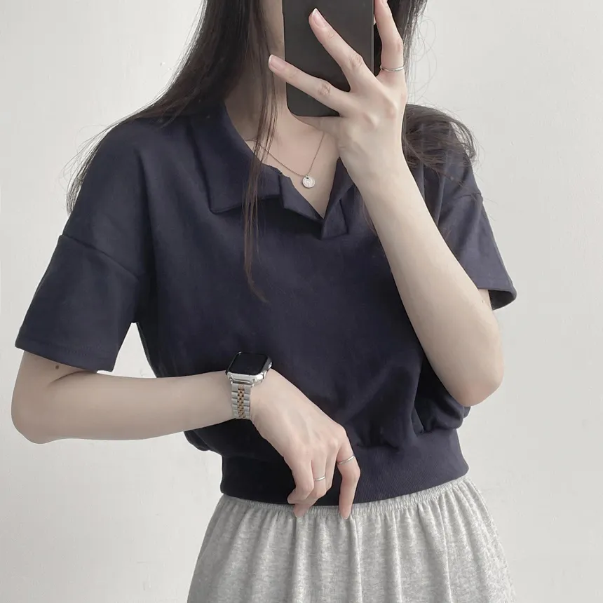 カラーネッククロップドTシャツ | lilisense | 詳細画像7