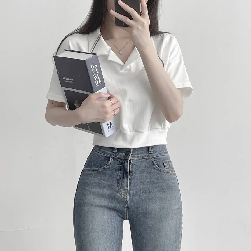 カラーネッククロップドTシャツ | lilisense | 詳細画像14