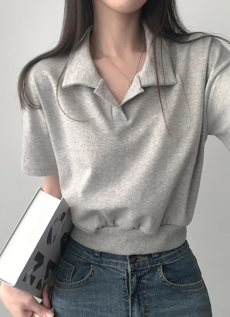 カラーネッククロップドTシャツ | lilisense | 詳細画像1