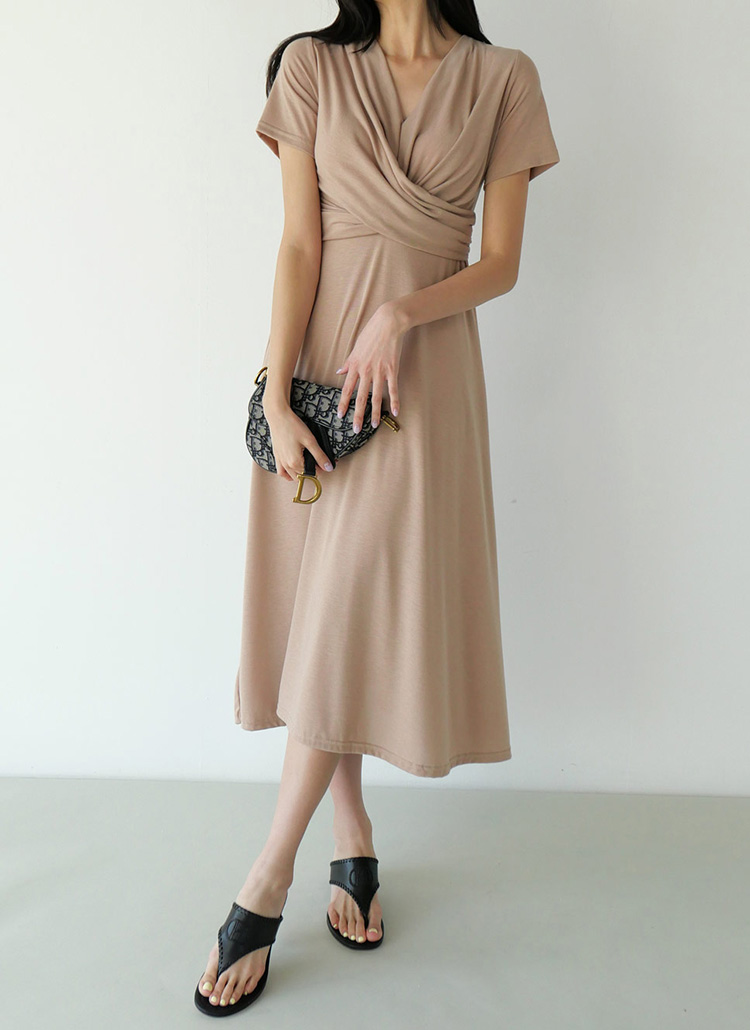 ツイストギャザーワンピース | レディースファッション通販 - DHOLIC