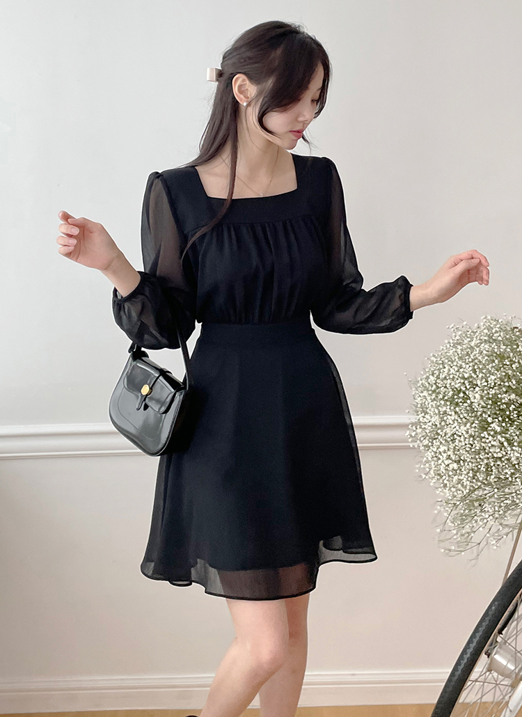 CHICWISH★ウエストリボンスクエアネックニットワンピース☆ CHICWISH☆ウエストリボンスクエアネックニットワンピース