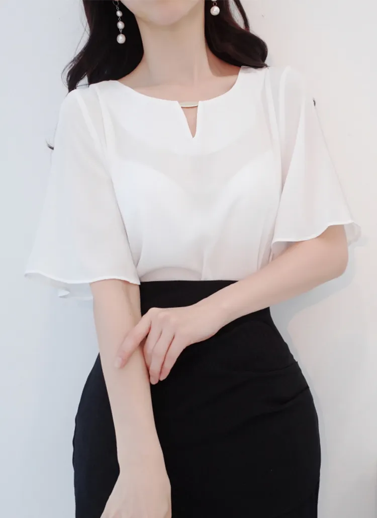 プレートVネックブラウス | audreybubble | 詳細画像1