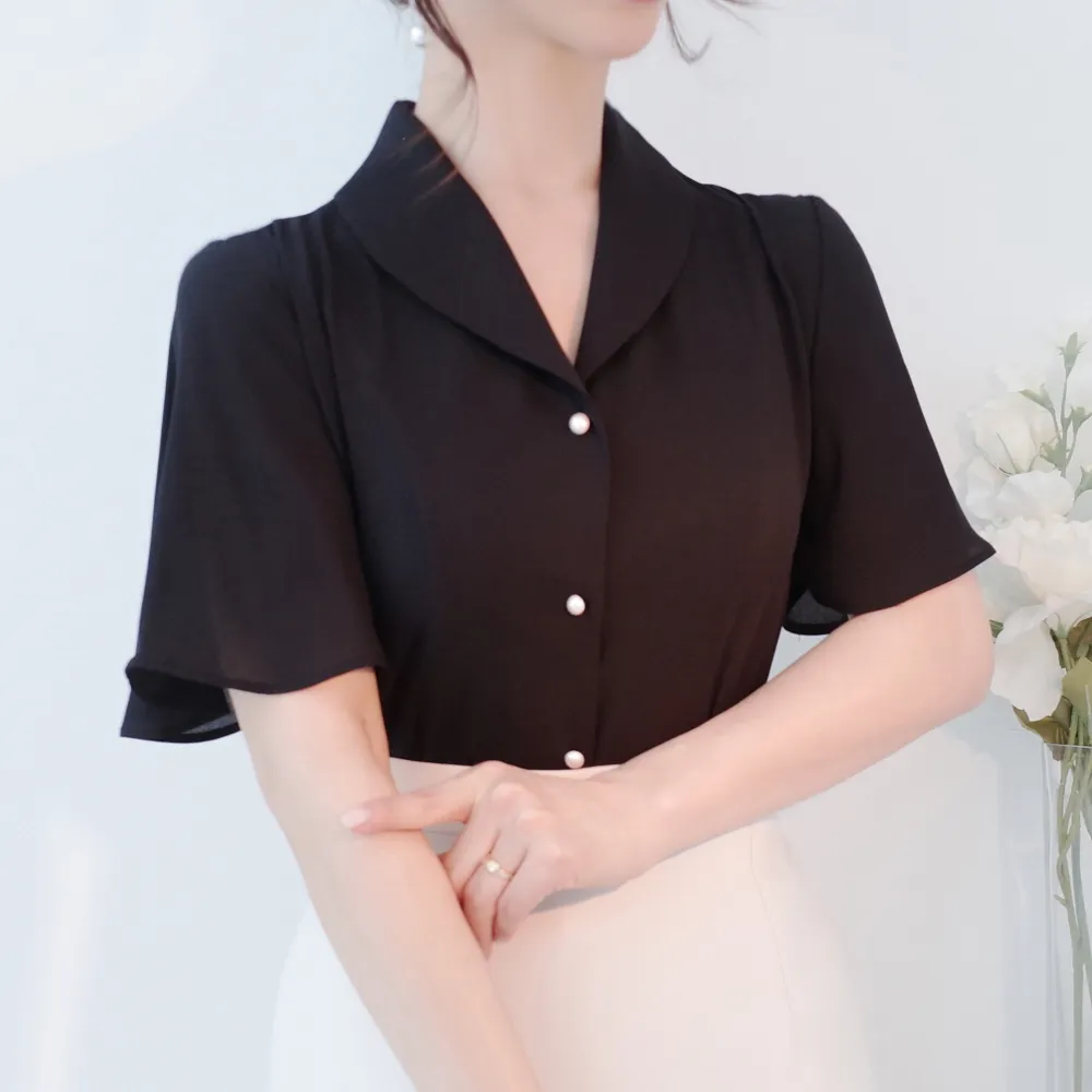 ショールカラーシフォンブラウス | audreybubble | 詳細画像6