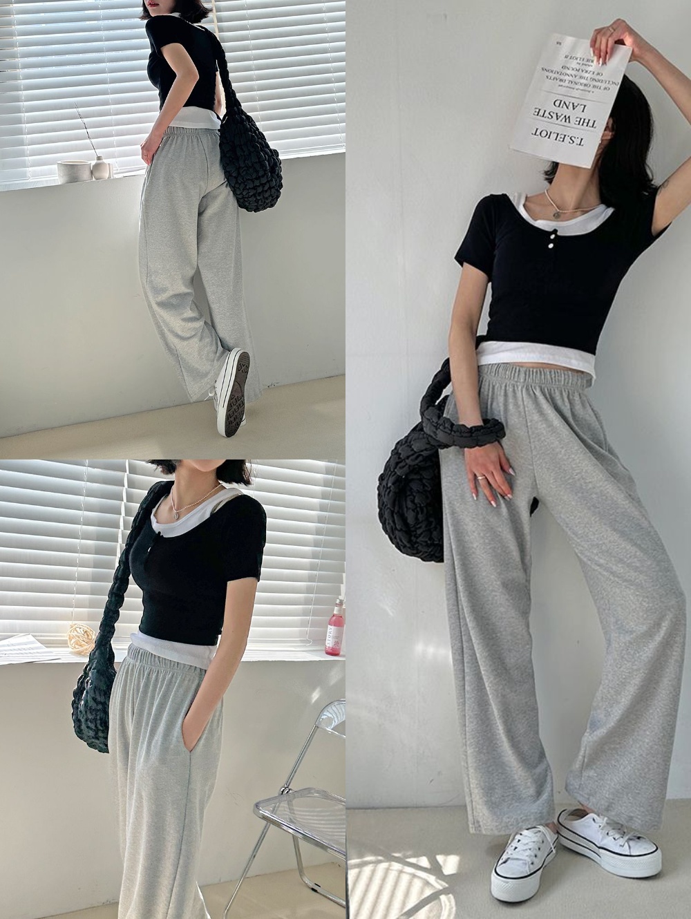 リブタンクトップ&クロップドTシャツSET | レディースファッション通販