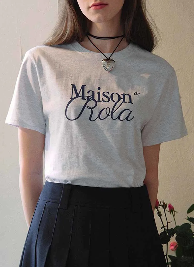 Maison半袖Tシャツ(メランジグレー) | rolarola | 詳細画像1