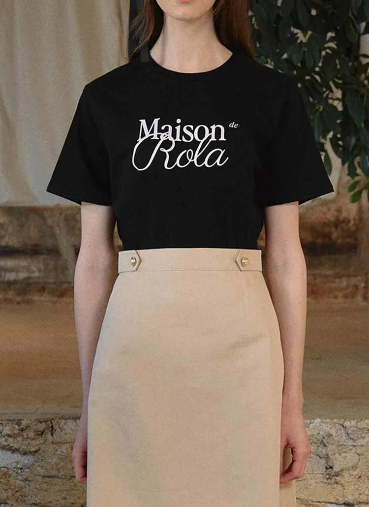 Maison半袖Tシャツ(ブラック) | rolarola | 詳細画像1