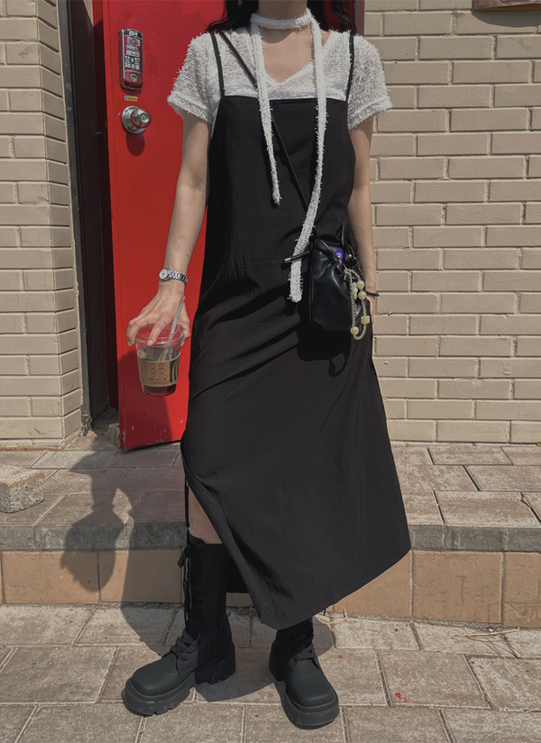 サイドドローストリングキャミワンピース | レディース