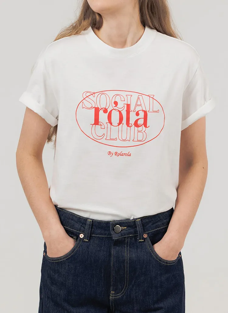 アウトラインロゴ半袖Tシャツ(レッド) | rolarola | 詳細画像1