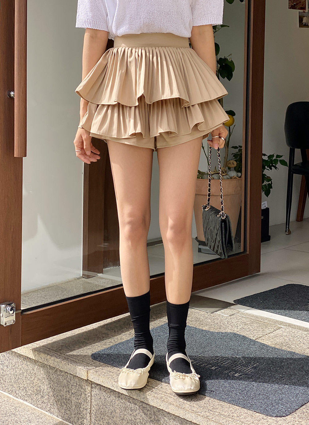 プリーツティアードスカートパンツ | レディースファッション