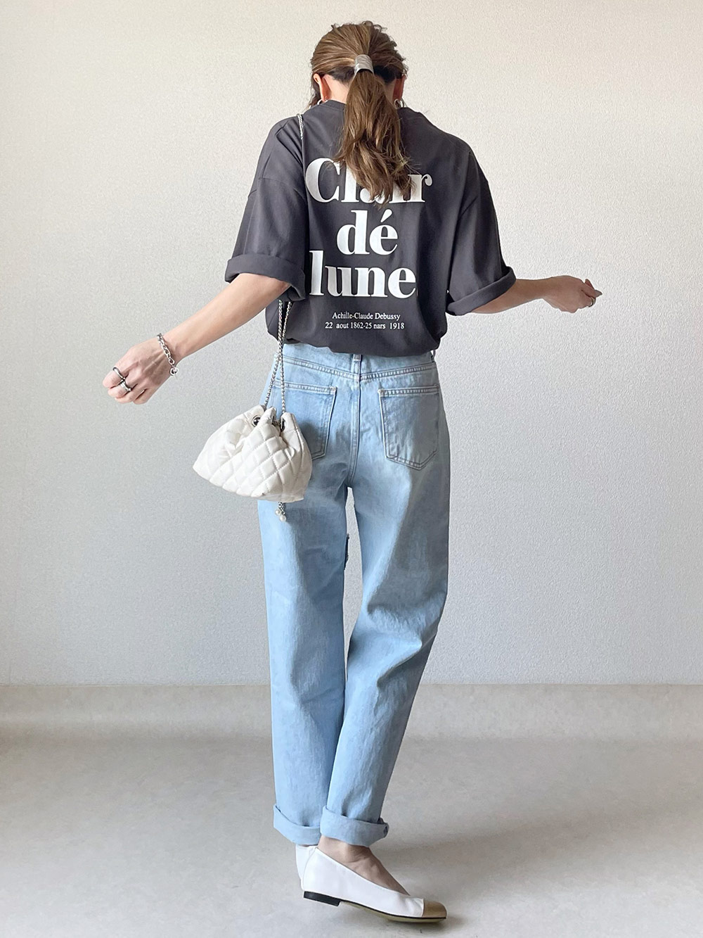 カットアウトダメージデニムパンツ・t285948