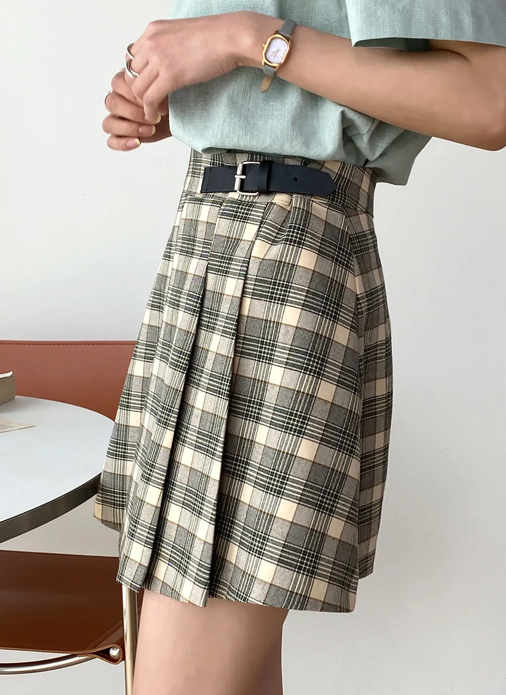 バックルチェックミニスカート | レディースファッション通販 - DHOLIC 
