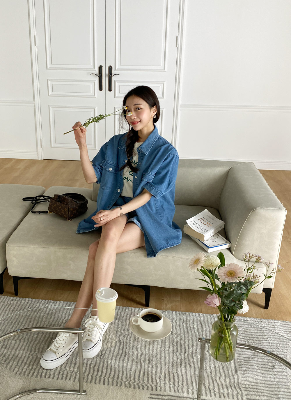 ダークデニム シャツとパンツのセット de317ece41079a96c44c7c917f3b9d