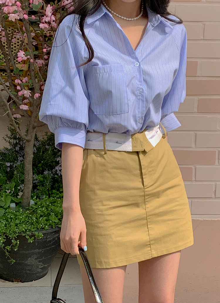 カラーストライプシャツ【韓国ファッション】【春夏新商品