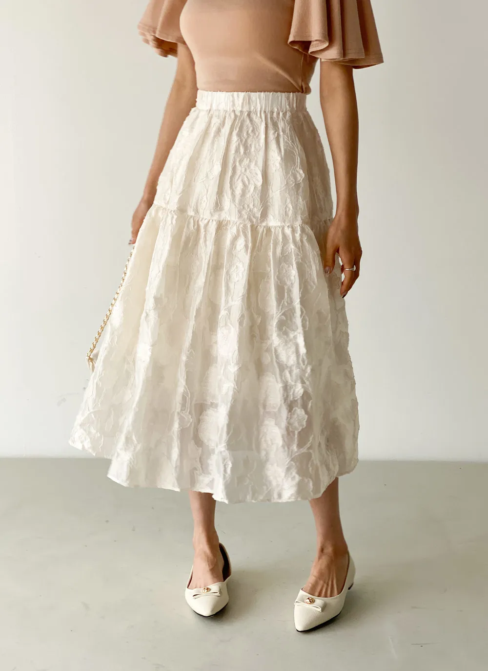 花柄オーガンジースカート | レディースファッション通販 - DHOLIC 