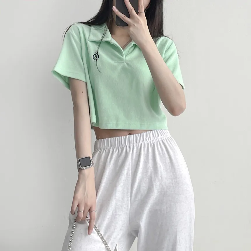 ミニ刺繍カラー半袖Tシャツ | lilisense | 詳細画像12