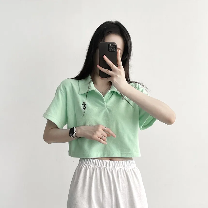 ミニ刺繍カラー半袖Tシャツ | lilisense | 詳細画像14