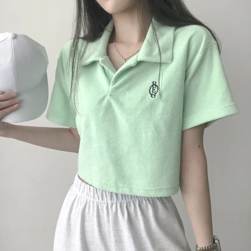 ミニ刺繍カラー半袖Tシャツ | lilisense | 詳細画像16