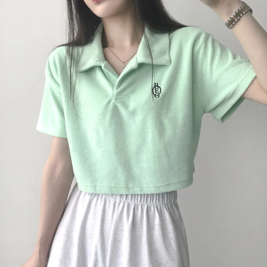 ミニ刺繍カラー半袖Tシャツ | lilisense | 詳細画像18