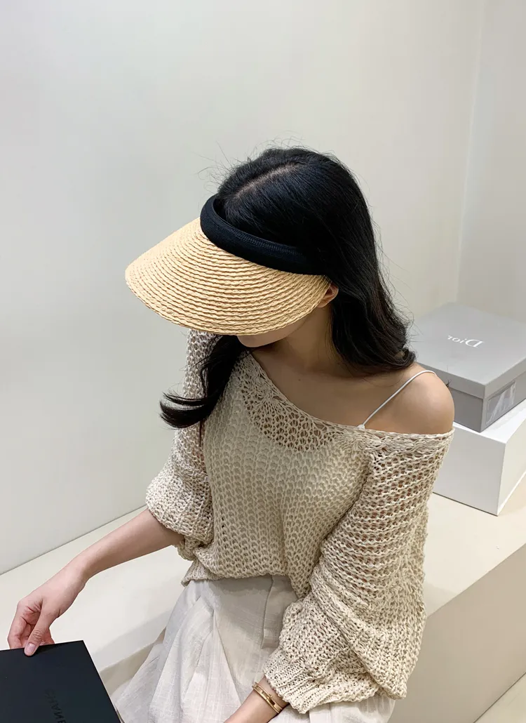 配色ラタンサンバイザーキャップ | minagram | 詳細画像1