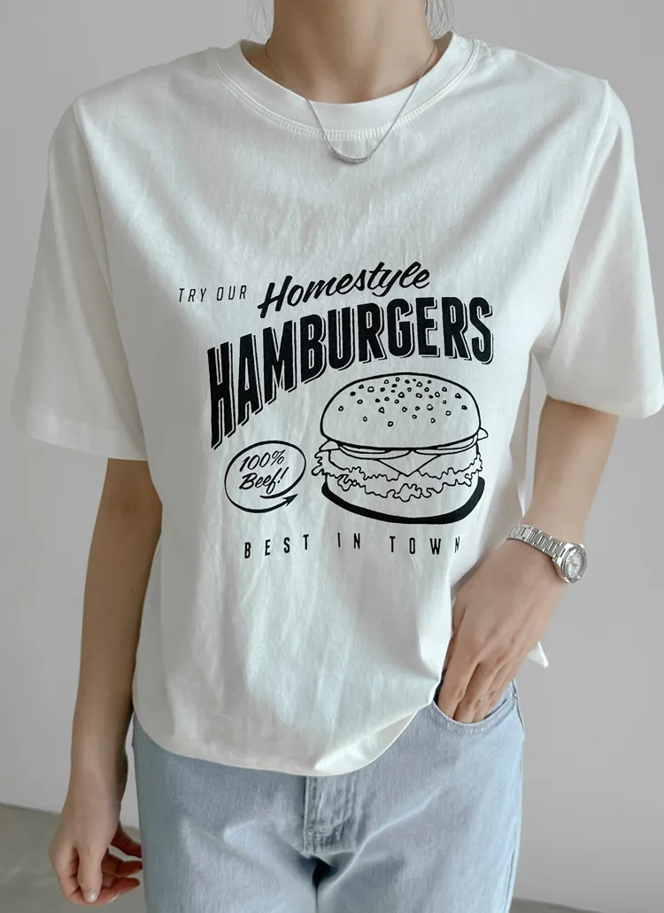 ハンバーガー半袖Tシャツ | freepany | 詳細画像1