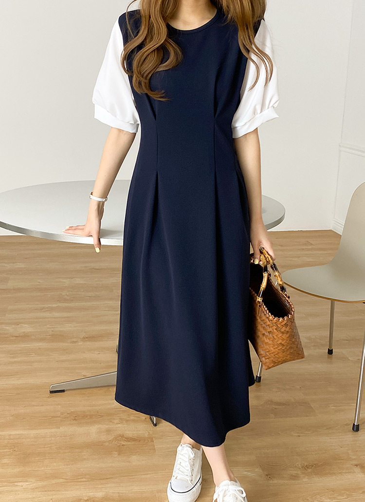 【未使用　タグ付き】袖リボン　ベルスリーブ　ワンピース　タック　20年　36 袖リボン ベルスリーブ ワンピース タック 20年 36