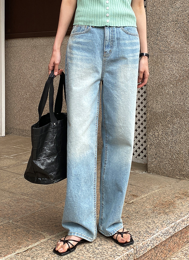 ライトブルーワイドデニムパンツ | レディースファッション通販