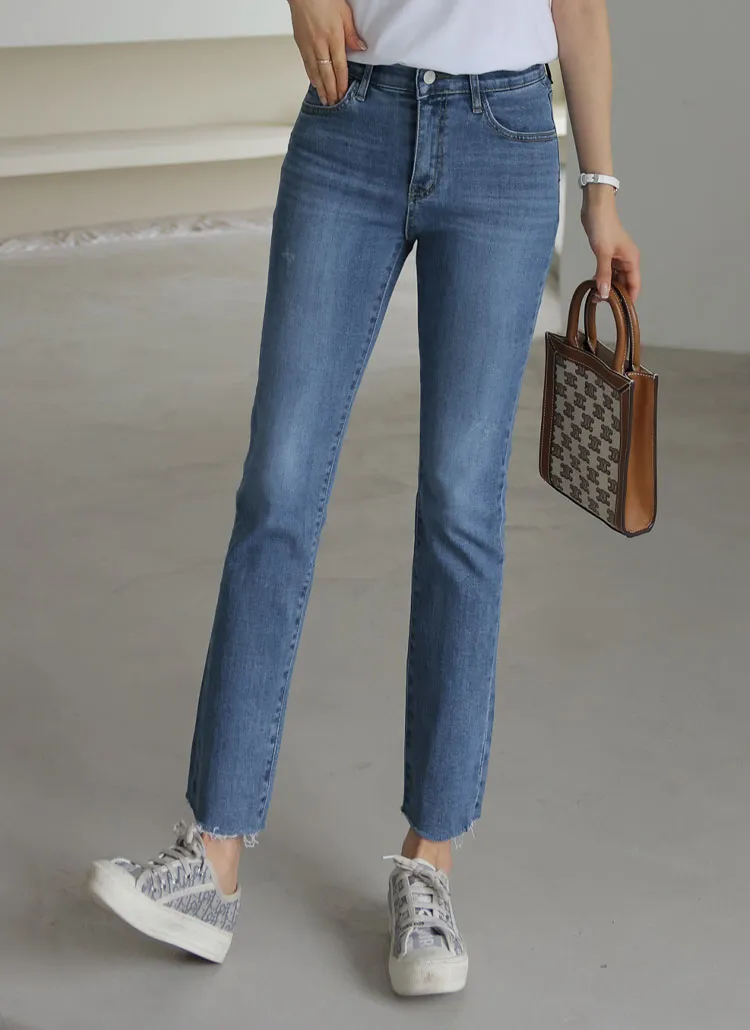 フレイドヘムデニムパンツ | レディースファッション通販 - DHOLIC 