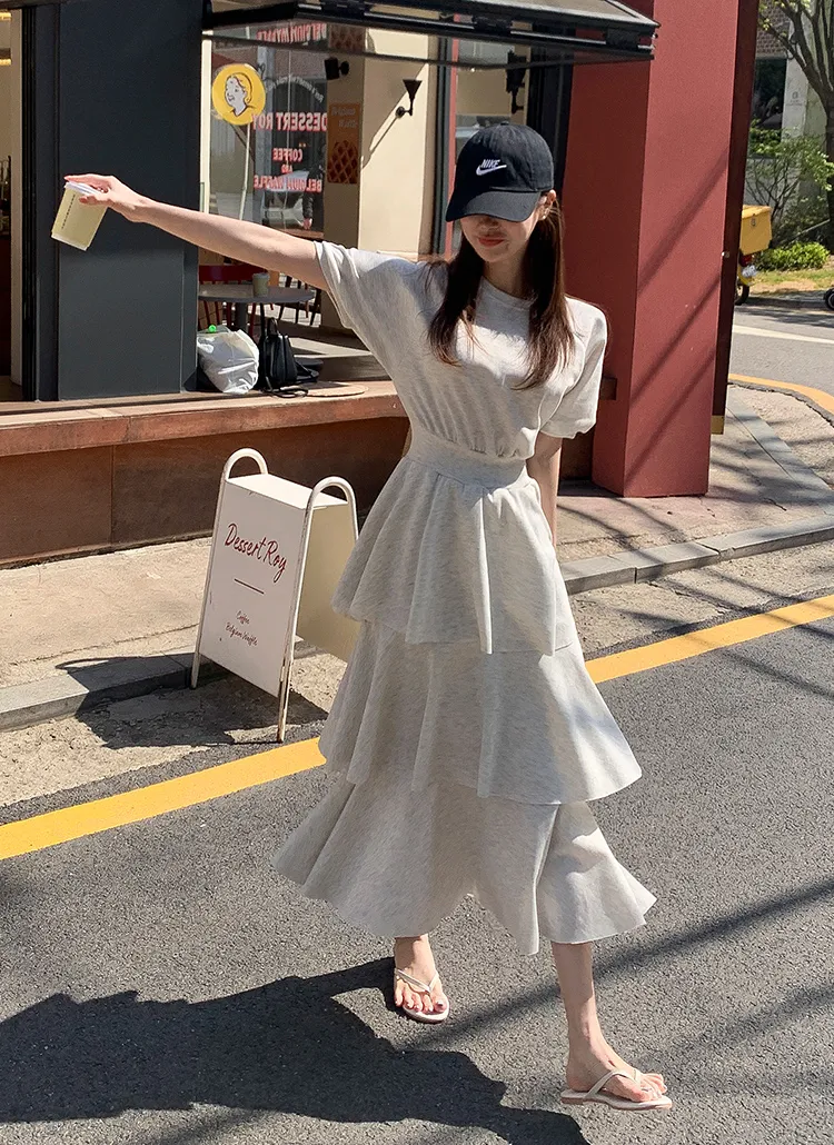 フレアティアードロングワンピース | レディースファッション通販 - DHOLIC 