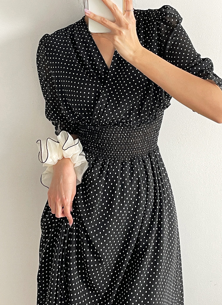 ドットシャーリングワンピース | レディースファッション通販