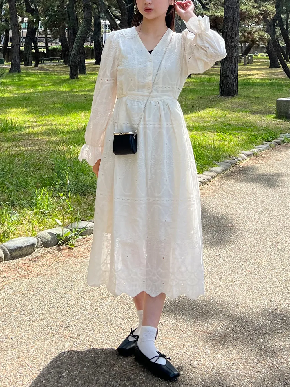 スカラップレースワンピース | レディースファッション通販 - DHOLIC 