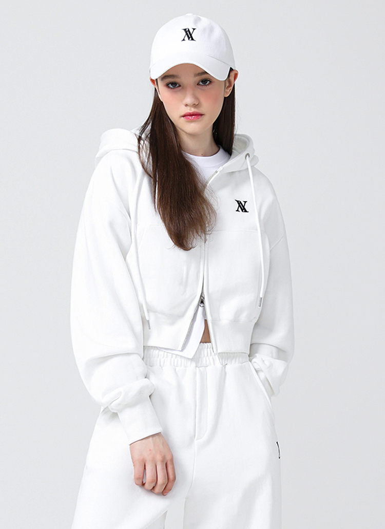 AVロゴクロップドジップパーカー(IVORY) | レディースファッション通販