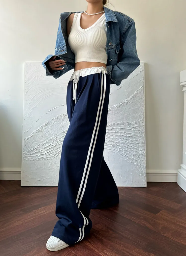 配色サイドラインスウェットパンツ | Because | 詳細画像1