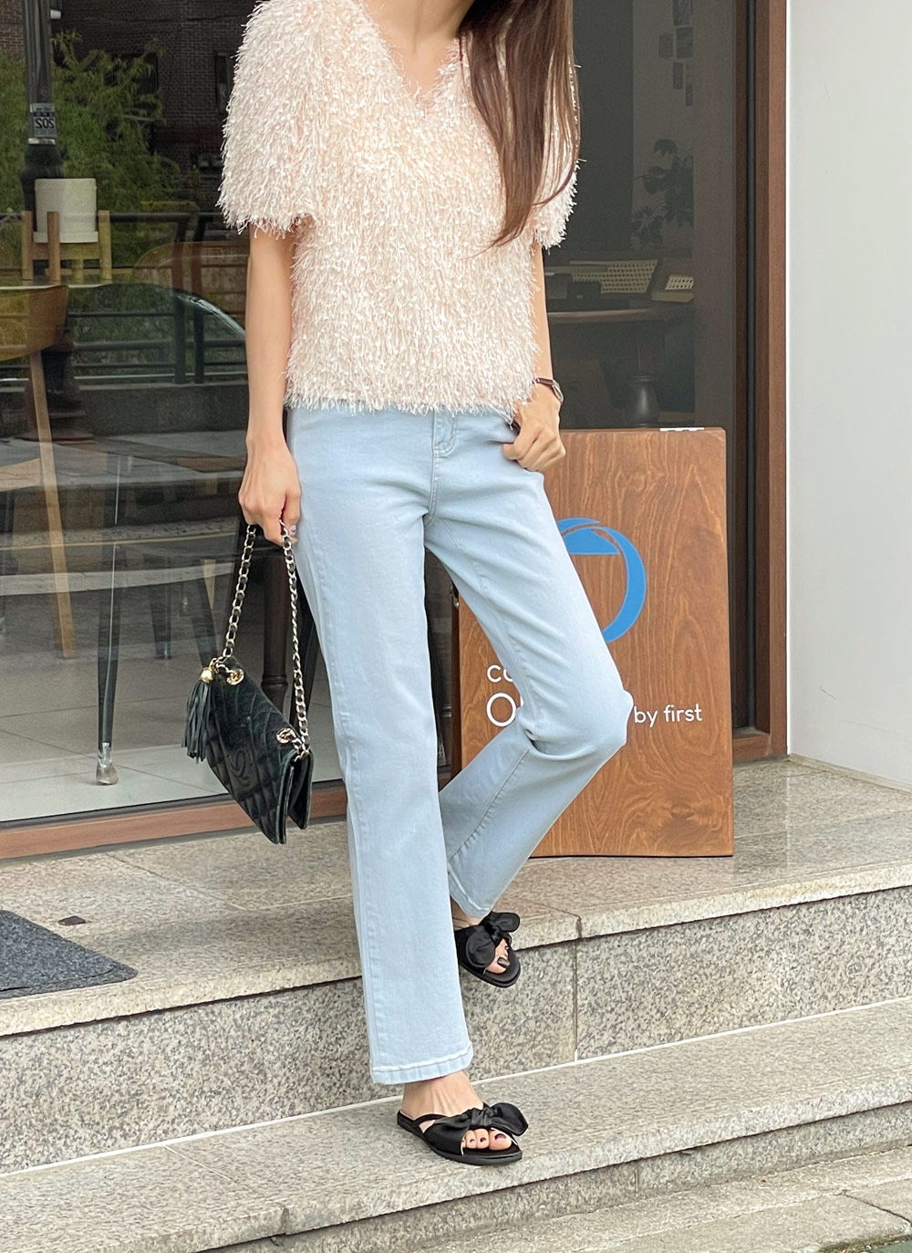 ライトブルーストレートデニムパンツ | レディースファッション ライトブルーストレートデニムパンツ | レディースファッション