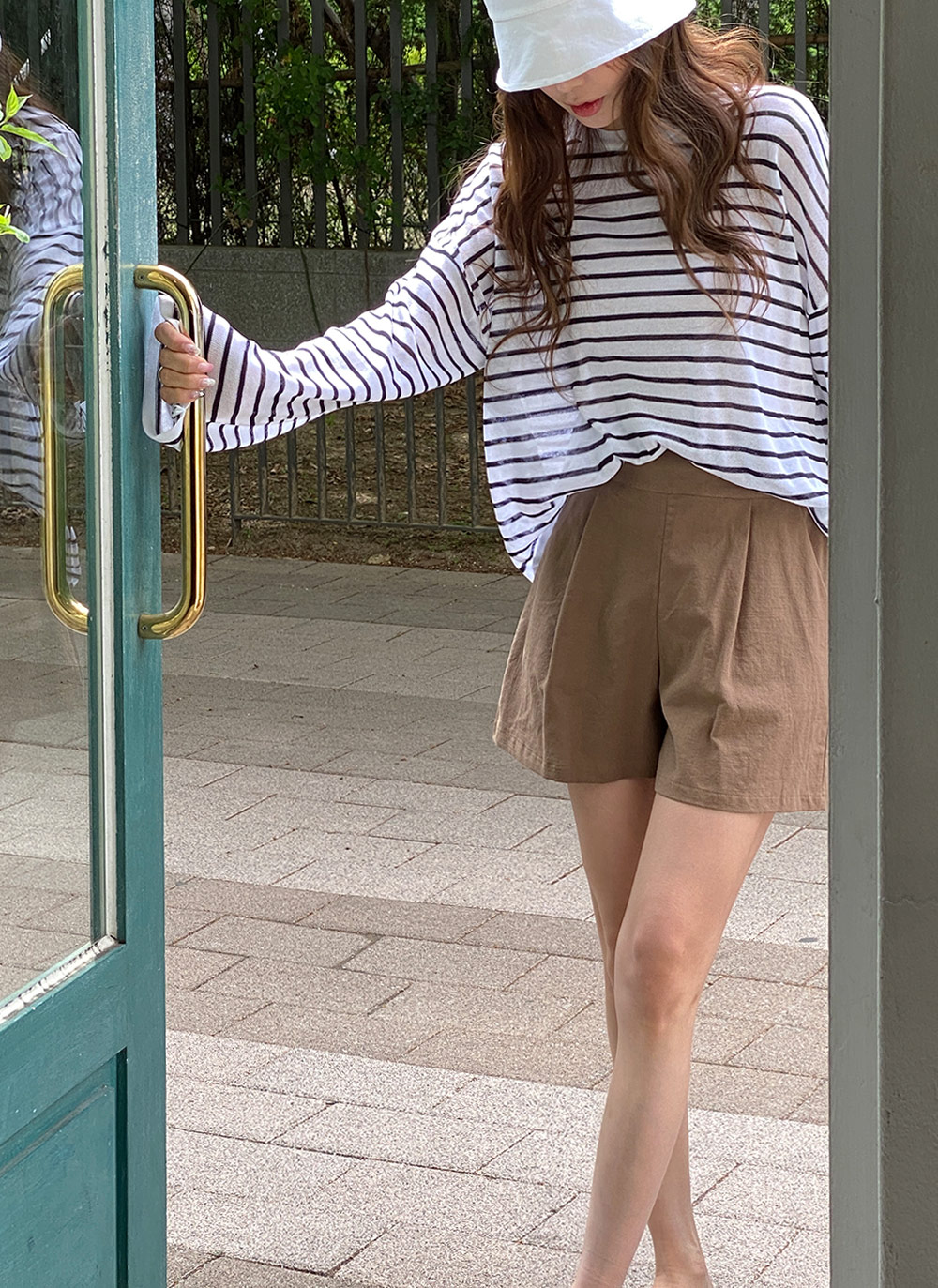 リネン混タックショートパンツ | レディースファッション通販
