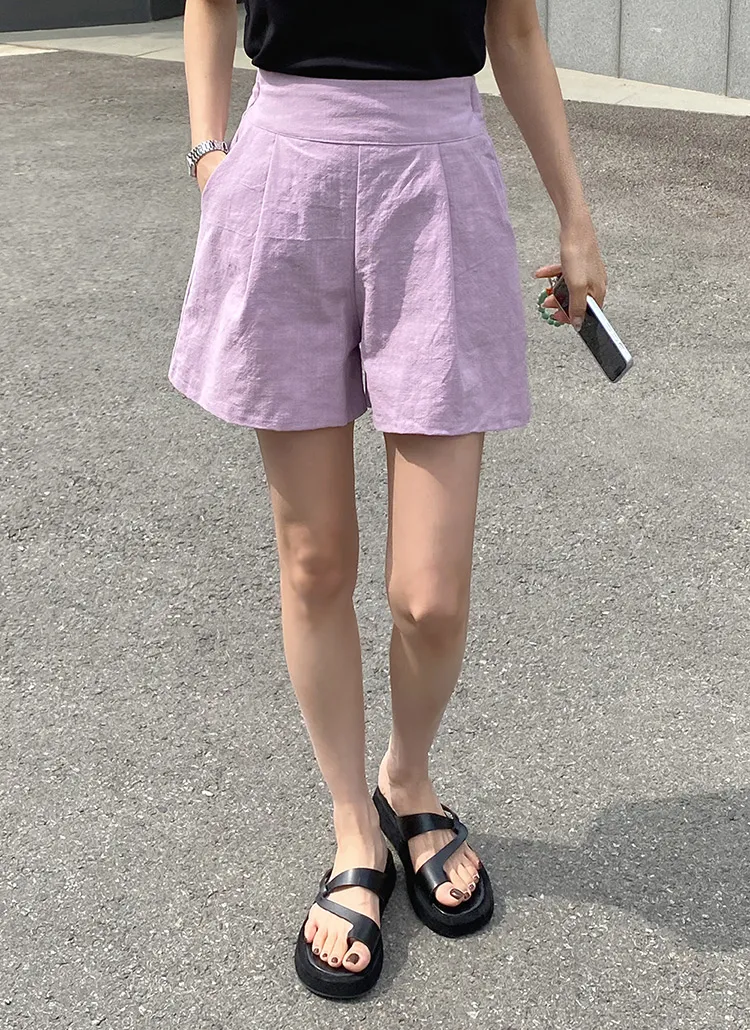リネン混タックショートパンツ | DHOLIC | 詳細画像1