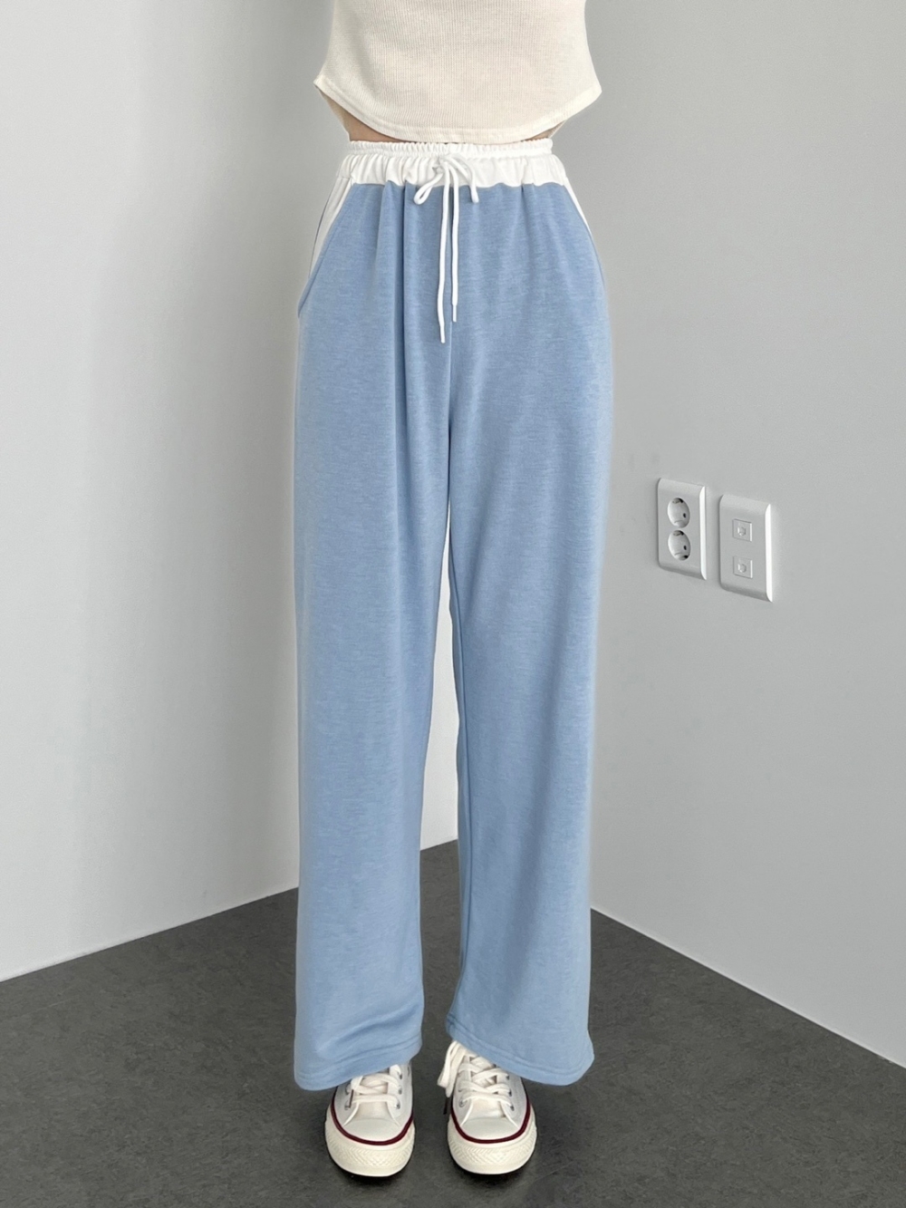 最新な バイカラードロストスウェットパンツ レディースファッション | パンツ