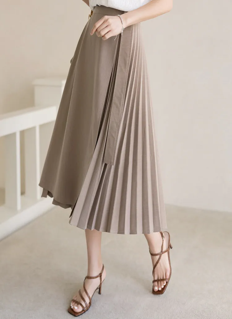 カバーラッププリーツスカート | レディースファッション通販 - DHOLIC 