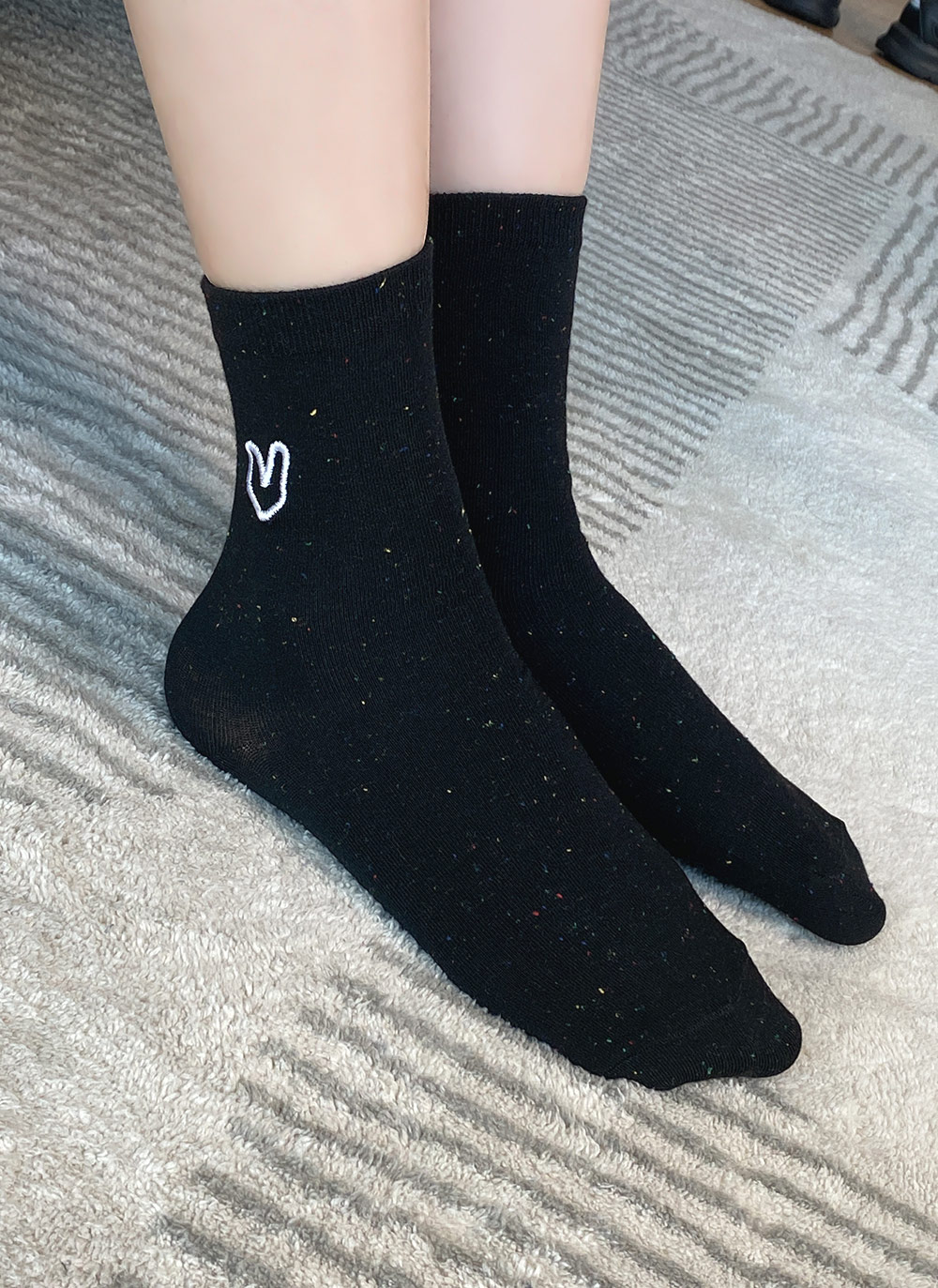 ハート刺繍カラーネップソックス | DHOLIC | 詳細画像6