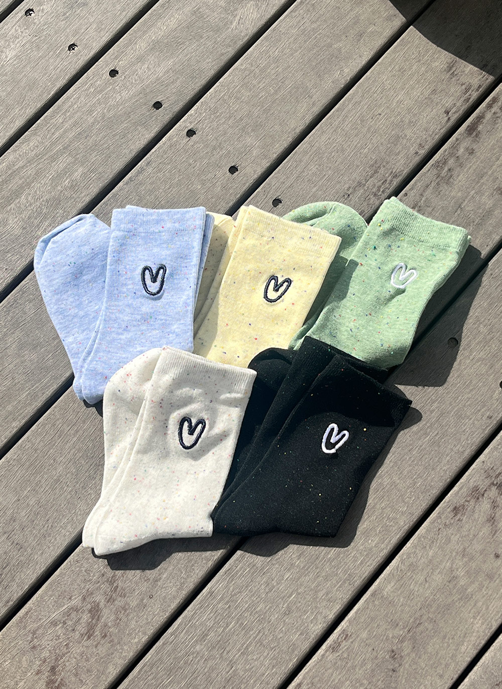 ハート刺繍カラーネップソックス | DHOLIC | 詳細画像8