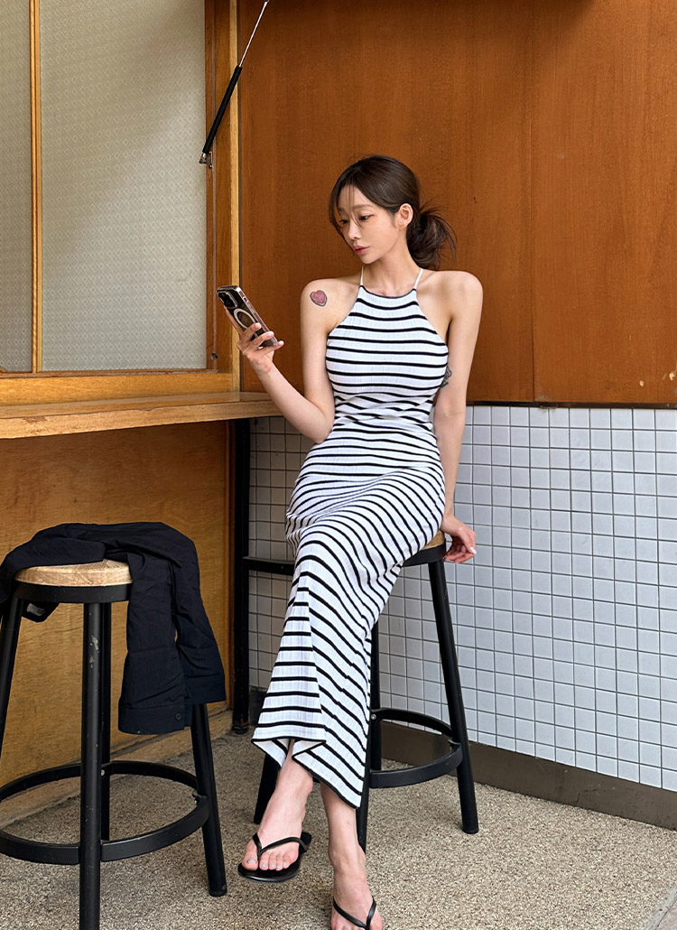 Donna Karan ベルト付きホルターネックワンピース rienda ワンピース 「AKB48 秋山由奈さん着用アイテム」2WAY