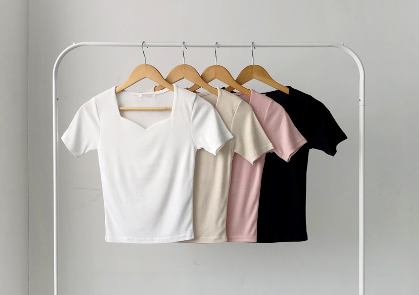 ハートネッククロップド半袖Tシャツ | lilisense | 詳細画像23