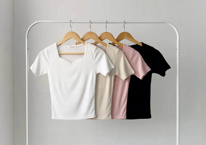 ハートネッククロップド半袖Tシャツ | lilisense | 詳細画像22