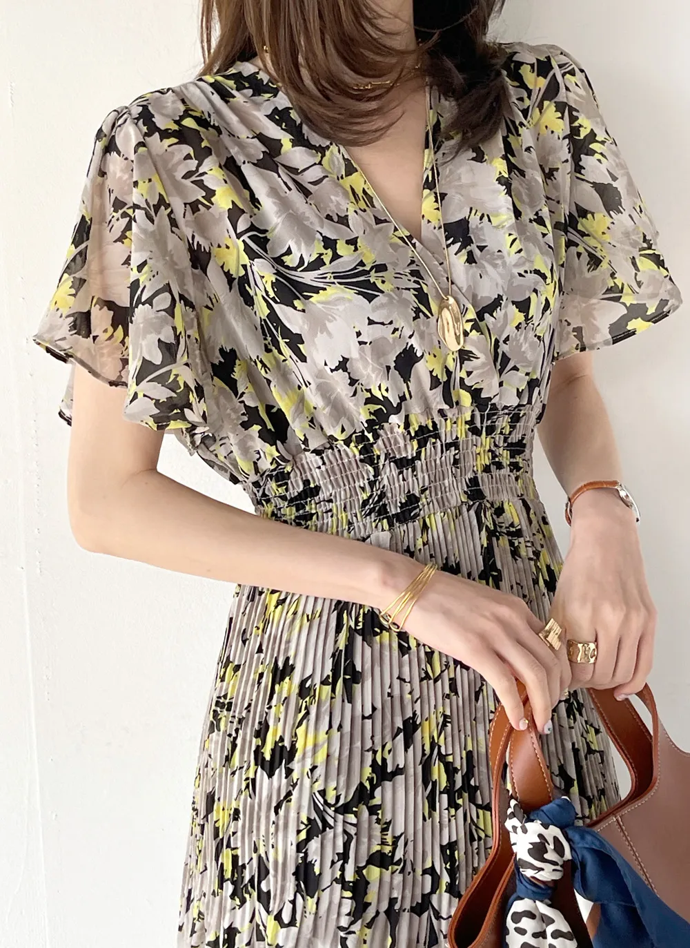 ANN TAYLOR ラップワンピース（アンテイラー ANN TAYLOR 透けチェック  