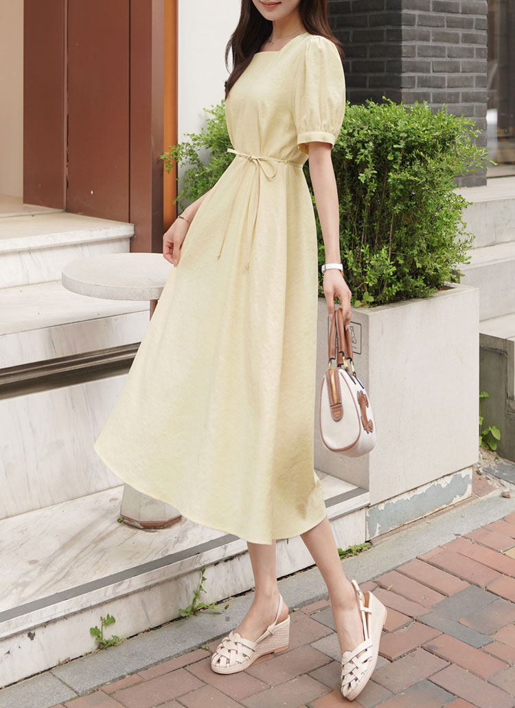 まる様 大きいサイズ ワンピース 夏服 チェリー刺繍 スクエアネック