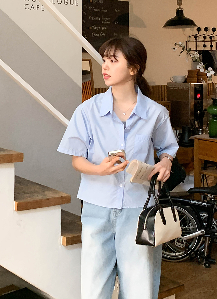 【holk】ビショップ別注　レディース半袖シャツ ポケットセミクロップド半袖シャツ | レディースファッション通販 - DHOLIC