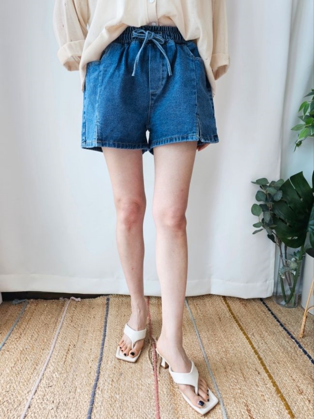 ストリングデニムショートパンツ | レディースファッション通販