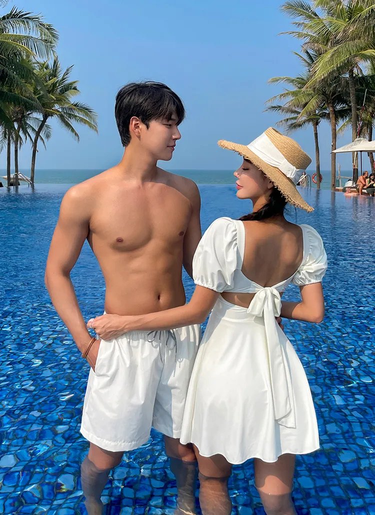 バックカットリボンスクエアワンピース水着orスイムパンツ | vivaluv | 詳細画像1