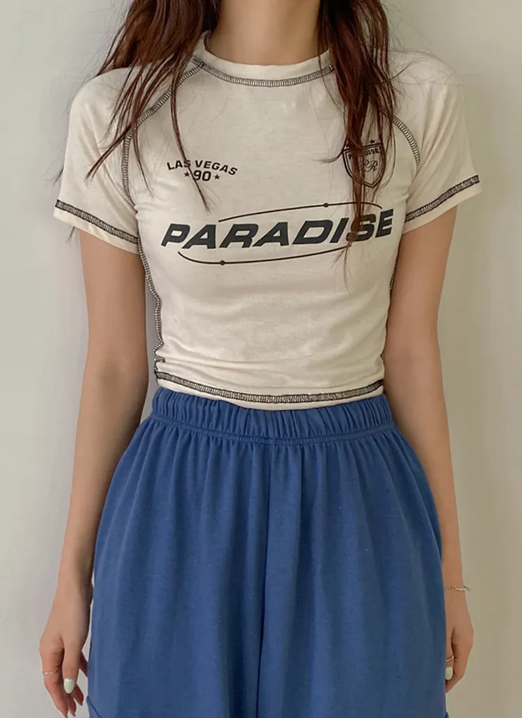 PARADISEステッチ半袖Tシャツ | dangosister | 詳細画像1
