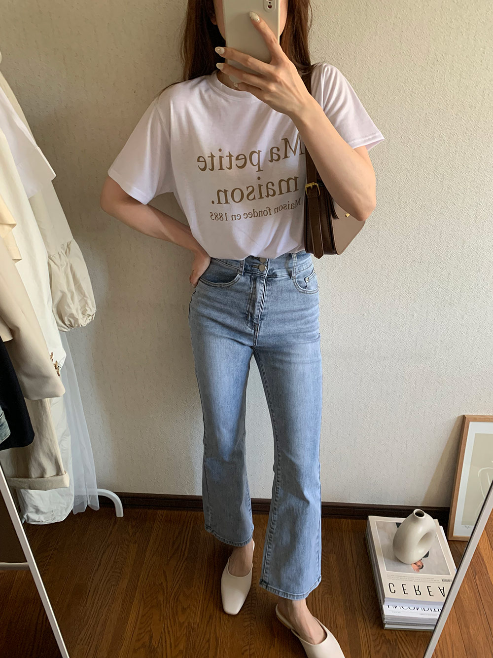 GDN ハイウエストブーツカットデニムパンツ ハイウエストブーツカットデニムパンツ（デニムパンツ）｜by